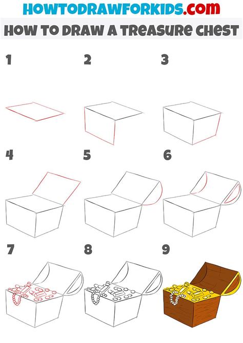 How To Draw A Treasure Chest Step By Step Easy Drawings Treasure
