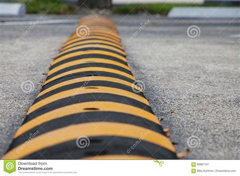 Striped Speed Bump Stock Photo 96886968