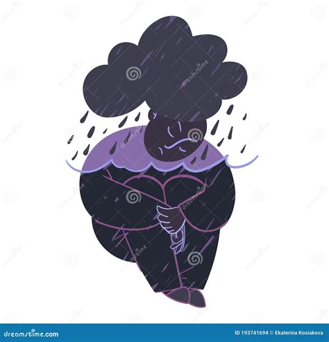 Vector Illustration Depicting Emotions Of Sadness And Sorrow Stock