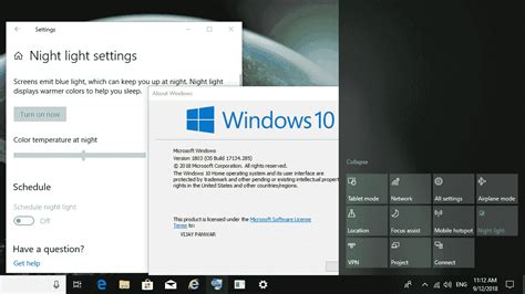 Night Light not working in Windows 10 , latest version 1803 Not working right because it should be blown out.