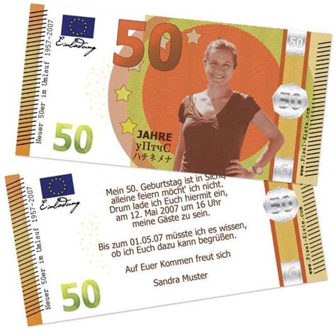 Das geht ganz einfach, indem ihr auf „gutschein kostenlos ausdrucken geht. Banknote Geldschein 50. Geburtstag Einladung "Neuer Fünfziger" | Einladung 50. geburtstag ...