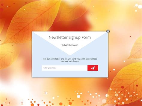 Newsletter Signup Form Free Psd Design Is A Clean And Modern Template