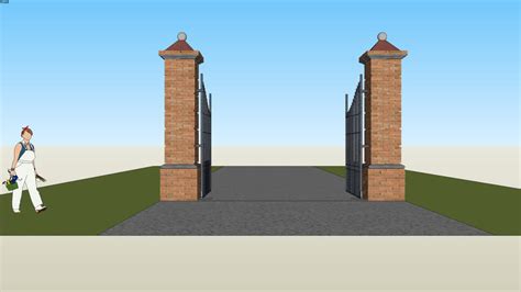 Beautiful Pillars With Iron Gate Open 3d Warehouse