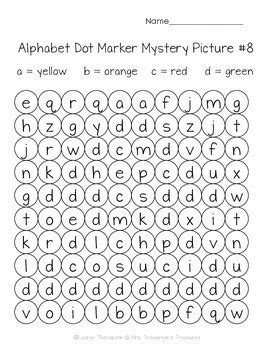 alphabet dot marker mystery picture activities   thompsons treasures