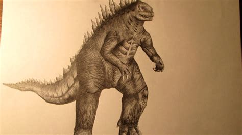 Godzilla 2014 Awesome Drawing Speed Art Concept Art Youtube