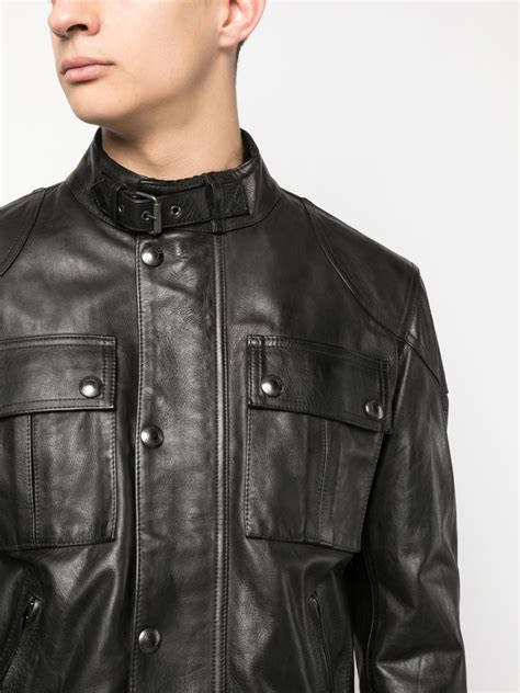 Belstaff Multi Pocket Leather Jacket Farfetch