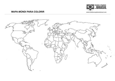 Mapa Mundi Para Colorir Mapa Região
