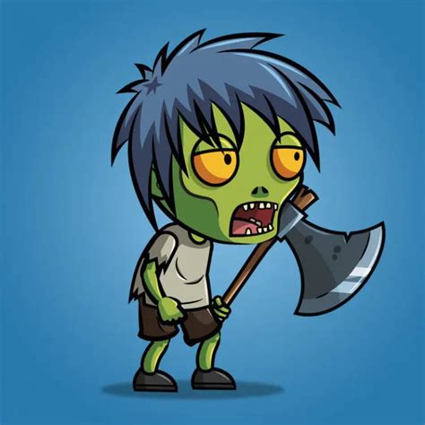 Anime Zombie 2d Character Sprite Royalty Free Game Art