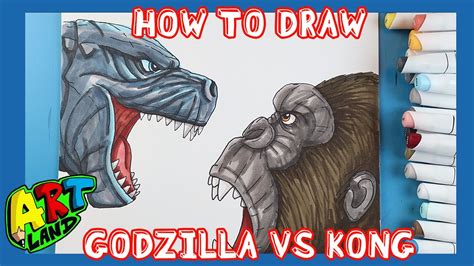How To Draw Godzilla Vs Kong Face Off Easy Drawings Dibujos