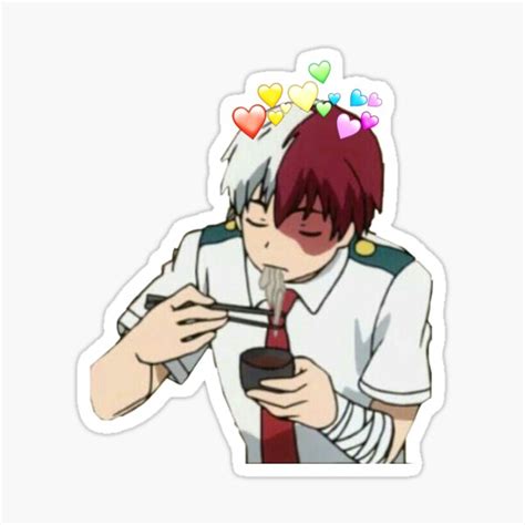 Todoroki Eating Soba Sticker For Sale By Xlunaetic Redbubble