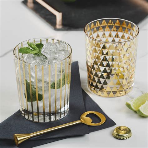 Gold Patterned Drinking Glasses By Marquis And Dawe