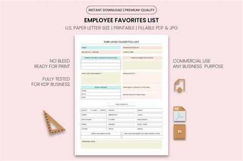 Employee Favorites List Printable Gr Fico Por Graphic Hero Creative Fabrica