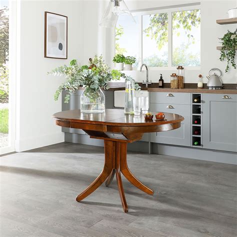 Hudson Round Dark Wood 90-120cm Extending Dining Table | Furniture Choice