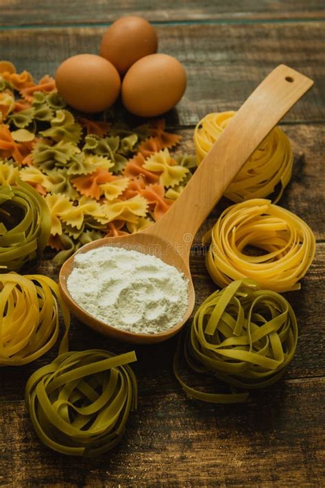 Different Types Of Colored Pasta Stock Photo Image Of Background
