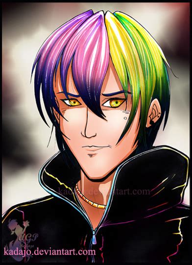 Anime Boy With Rainbow Hair