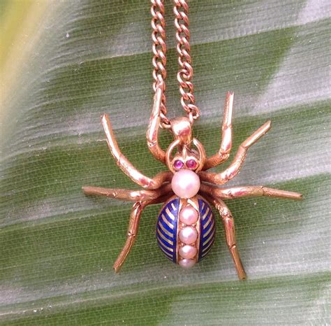 Antique Gold And Enamel Spider Pendant Collectors Weekly