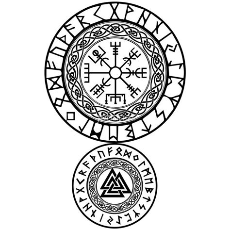 Vegvisir Viking Protection Symbol Serving As Runic Compass Often