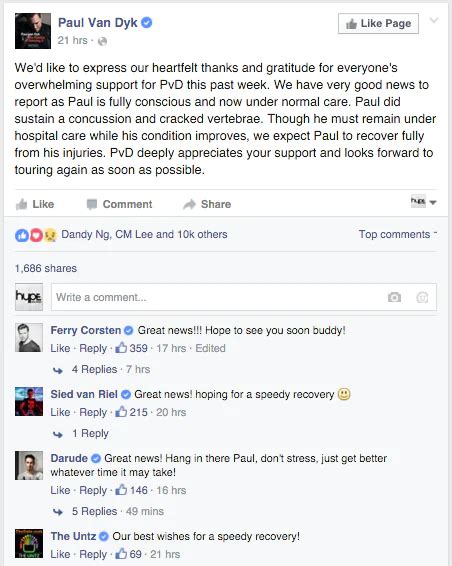 Update Asotfestnl Paul Van Dyk Hospitalised After Falling Off