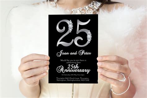 25th Silver Wedding Anniversary Invitation 25th Wedding Etsy