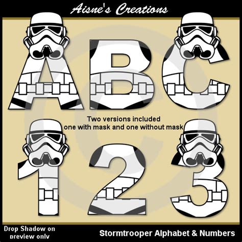 Stormtrooper Star Wars Alphabet Letters And Numbers Clip Art Etsy