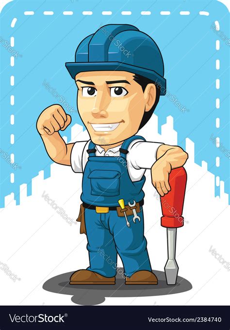 Cartoon Of Technician Or Repairman Royalty Free Vector Image