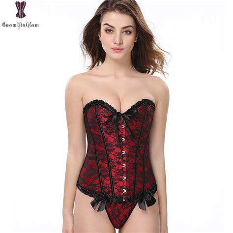 lace up red corset with bow overbust plus size sexy women outwear corselet pink blue apricot