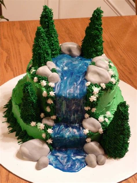 Waterfall Cake Waterfall Cake Nature Cake Cupcake Cake Designs