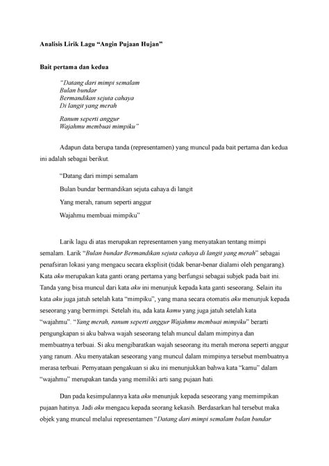 Analisis Lirik Lagu Angin Pujaan Hujan - Analisis Lirik Lagu “Angin