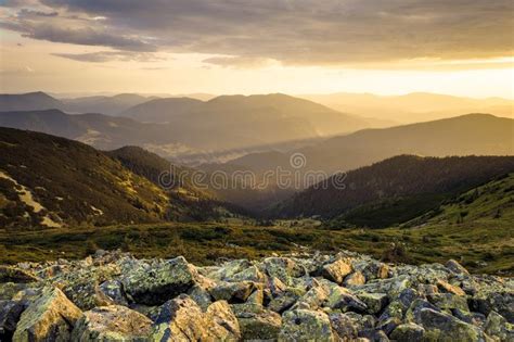 Summer Carpathians Sunrise Landscape Stock Photo Image Of Adventure