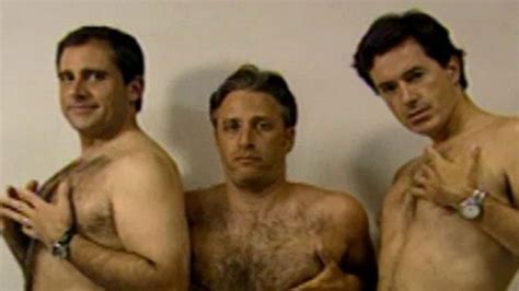You Can T Unsee This Shirtless Video Of Jon Stewart Steve Carell And