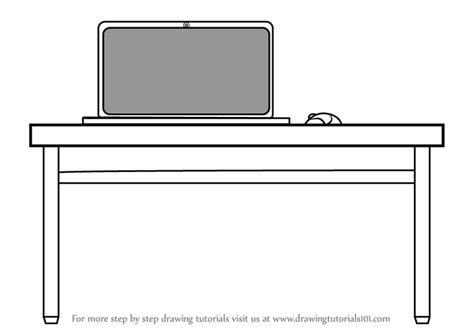 Learn how to draw cartoons, manga characters, people, animals and much more. Step by Step How to Draw Laptop Desk : DrawingTutorials101.com