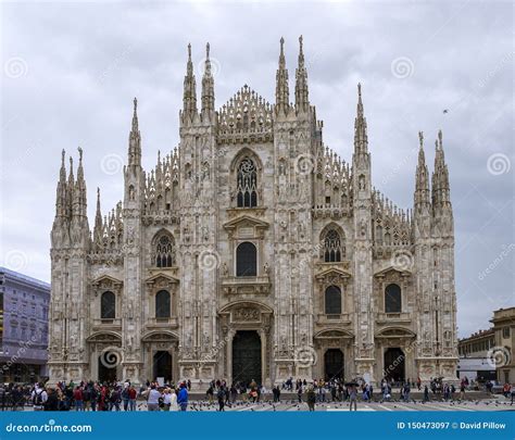 milan cathedral or duomo di milano the cathedral church of milan lombardy italy editorial