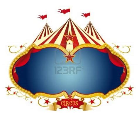 A Circus Frame With A Big Top And A Large Blue Copy Space For Your