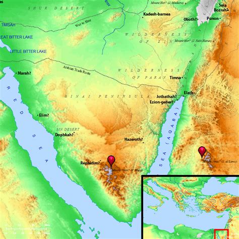Bible Map Horeb Mount Sinai