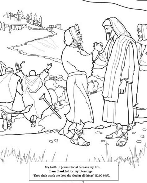 Bible Story Coloring Page for Jesus Heals Ten Lepers … | Jesus coloring pages, Bible coloring