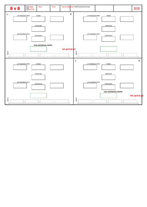 Fillable Soccer Formation Lineup Sheet 8v8 3 1 3 Printable Pdf Download