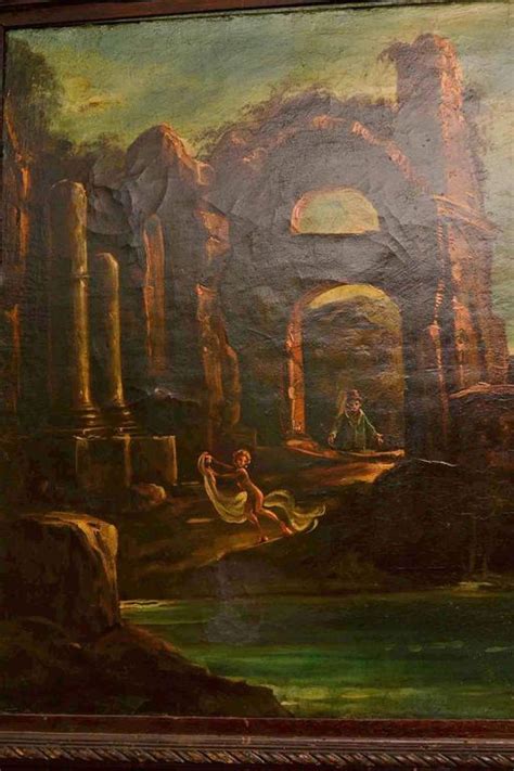 Antique Oil Painting Landscape Ruins 19th C At 1stdibs Painting