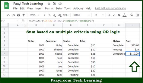 Learn How To SUMIFS With Multiple Criteria OR Logic In Google Sheets