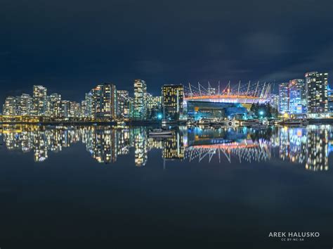Vancouver Skyline At Night Arek Halusko