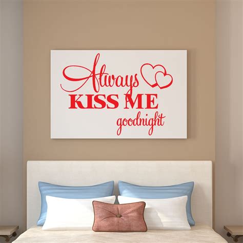 Always Kiss Me Goodnight Home Decor Wall Sticker Decal Bedroom Vinyl Art Mural Creative Text