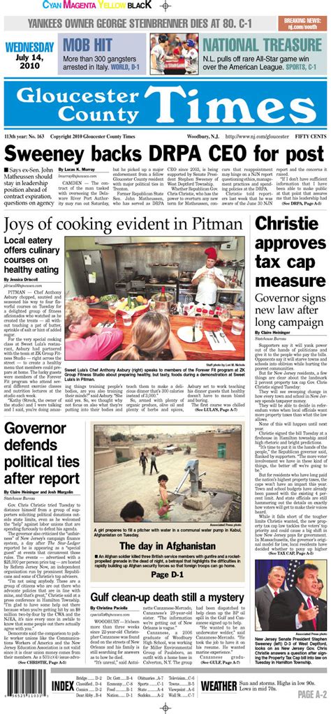 Today's Gloucester County Times front page: July 14, 2010 | NJ.com