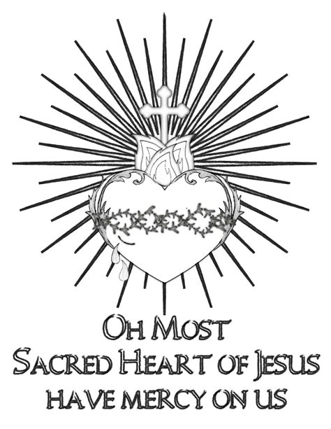 Life Love And Sacred Art Free Sacred Heart Of Jesus Coloring Page