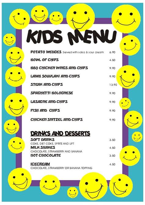 Kids Menu Kid Menu Designs Kid Menu Templates Kids Me