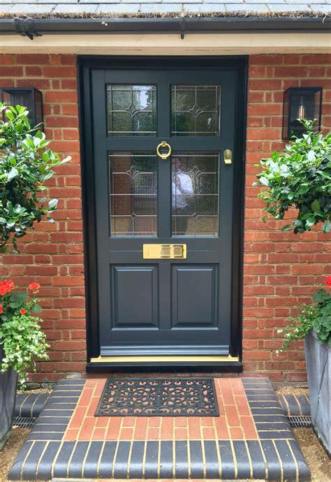 Timber Front Door With Leaded Glass And Brass Samuel Heath Furniture