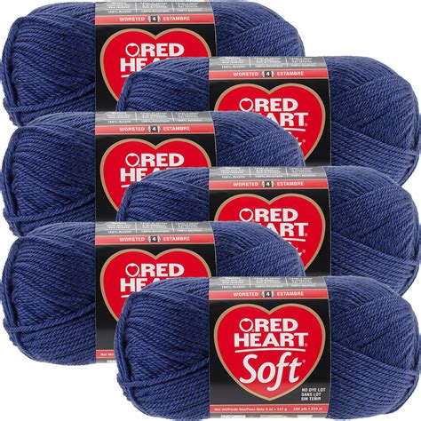 Red Heart Soft Yarn Navy Multipack Of 6