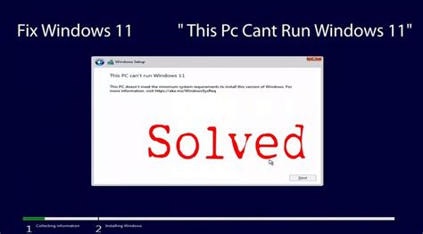 Fix Windows 11 Error This Pc Cant Run Windows 11
