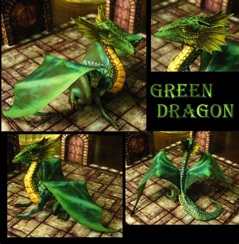 Papercraft Fantasy Rpg Green Dragon And Más Papercraftsparati Todos