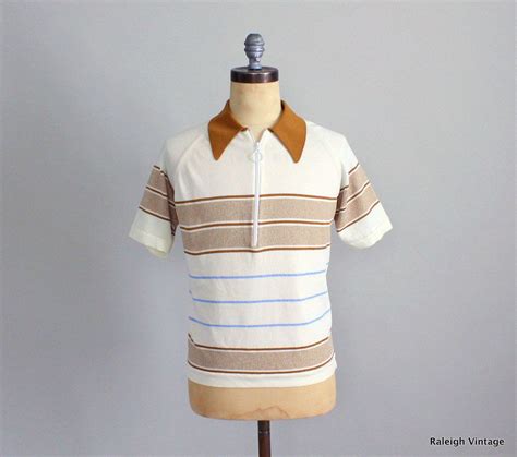 Vintage 1960s Mens Shirt 60s Mod Knit Shirt Etsy Polo Shirt Style