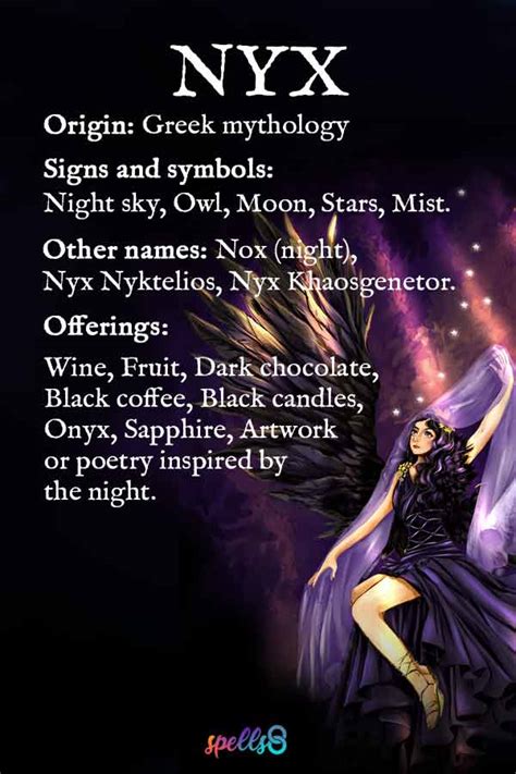 Nyx Goddess Symbols And Worship Of The Goddess Of Night Spells8