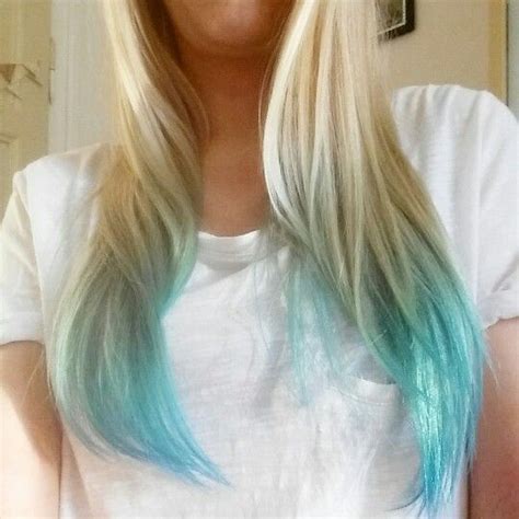 Dip Dye Ombre Directions Blonde Turquoise Hair Dip Dye Hair Blonde